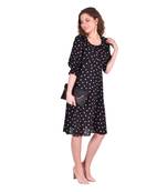 MATINE Women Polka Print Black Dress
