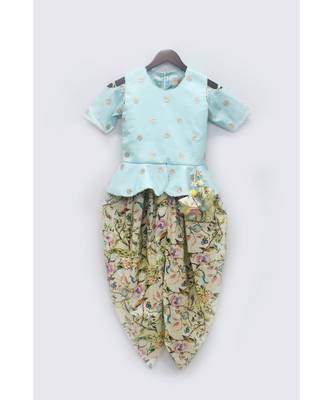 Blue Kurta With White Dori Work And Pant 1