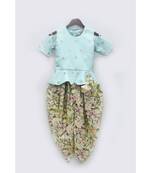 Blue Kurta With White Dori Work And Pant