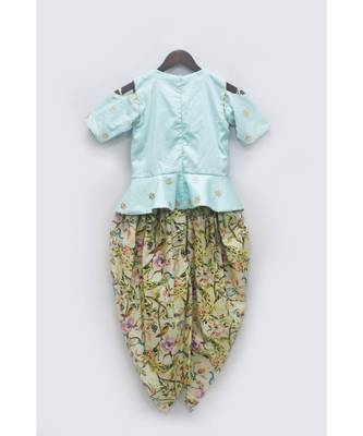 Blue Kurta With White Dori Work And Pant 2