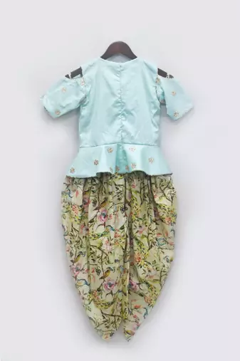 Blue Kurta With White Dori Work And Pant