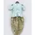 Blue Peplum with Printed Dhoti
