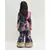 Blue Velvet Printed Kurti Sharara Set