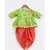 Green Embroidery Peplum with Red Dhoti