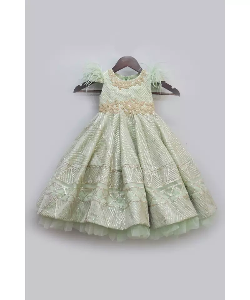 Green Gotta Embroidery Gown