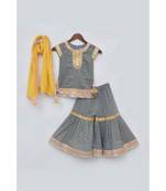 Grey Printed Kurti Sharara set