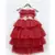 Maroon Net High Low Dress