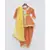 pink Print Dhoti Peplum with Yellow Dupatta