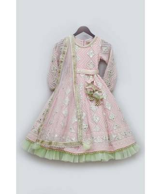 Mirror Work Kurti With Lehenga And Dupatta 1
