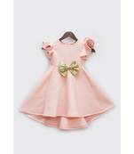 Pink cotton High Low Dress