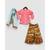Pink Silk Kurti with Embroidery Sharara and Organza Dupatta