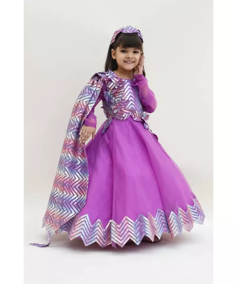 Purple Zig Zag Gown