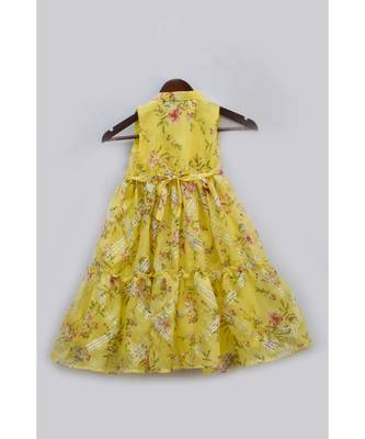 Blue Velvet Crop Top With Yellow Embroidery Lehenga 2