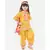 Yellow Printed Kurti Salwar with Pink Dupatta