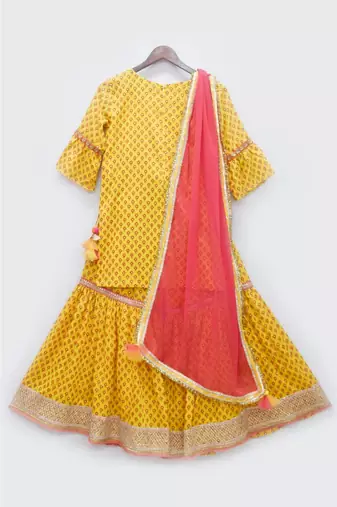 Red Printed Kurti Sharara