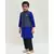 Blue and Black Embroidery Ajkan with Black Pant Set