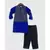 Blue and Black Embroidery Ajkan with Black Pant Set