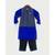 Blue and Black Embroidery Ajkan with Black Pant Set