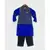 Blue and Black Embroidery Ajkan with Black Pant Set