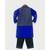 Blue and Black Embroidery Ajkan with Black Pant Set