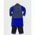Blue and Black Embroidery Ajkan with Black Pant Set