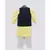 Blue Embroidery Velvet Jacket with Yellow Kurta Set