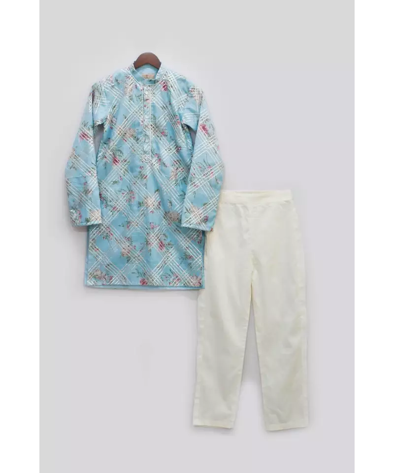 Blue Kotta Cotton Kurta with Pant