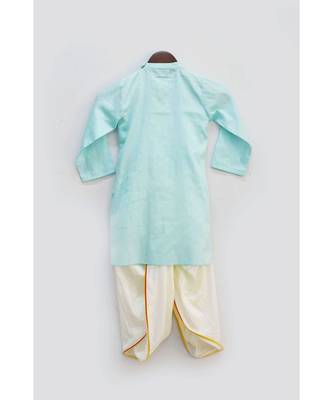 Blue Kurta With Off White Pant 2