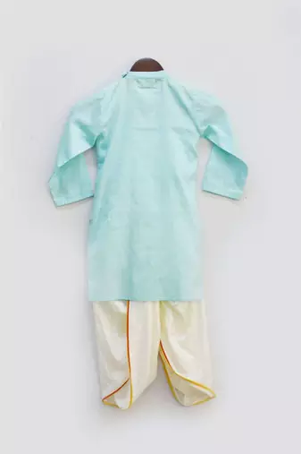 Blue Kurta With Off White Pant