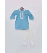 Blue Embroidered Kurta Pant for Boys