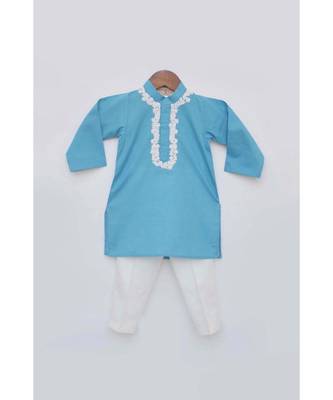 Blue Embroidered Kurta Pant for Boys 2
