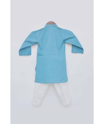 Blue Embroidered Kurta Pant for Boys 3