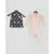 Dark Blue Rubber Print Jacket with pink Kurta and Pant
