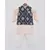 Dark Blue Rubber Print Jacket with pink Kurta and Pant