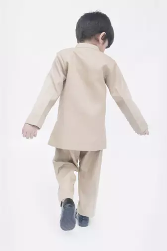 Nevy Blue Self Kurta And Jacket With Salwar