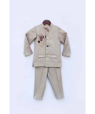 Nevy Blue Self Kurta And Jacket With Salwar 4