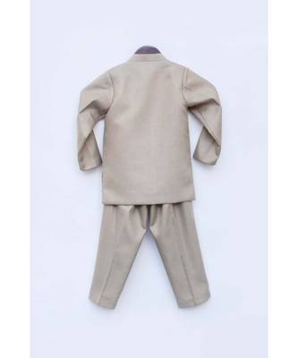 Nevy Blue Self Kurta And Jacket With Salwar 5