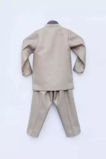 Nevy Blue Self Kurta And Jacket With Salwar