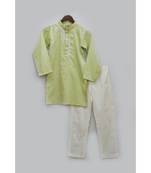 Green Kurta with Dori Work Embroidery and Pant