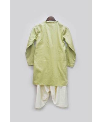 Yellow Organza Jacket With Kurta And Pant 2