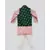 Green printed Jacket with pink Kurta and Pant