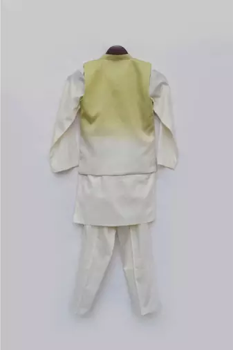 Black Ajkan With Off White Chudidar