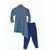 Grey Asymmetrical Kurta with Blue Pant Set