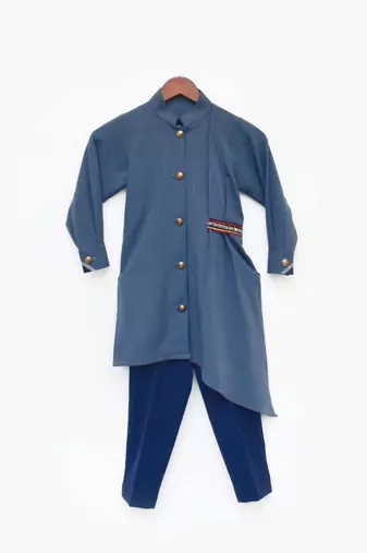 Acqua Embroidery Kurta With Off White Salwar