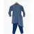 Grey Asymmetrical Kurta with Blue Pant Set