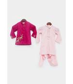 Pink Gotta Embroidery Jacket And Kurta Pant