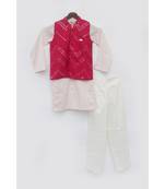 Hot Pink Mirror Jacket with Pink Kurta and Pant