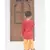 Red Silk Kurta with Yellow Printed Dhoti