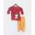 Red Silk Kurta with Yellow Printed Dhoti