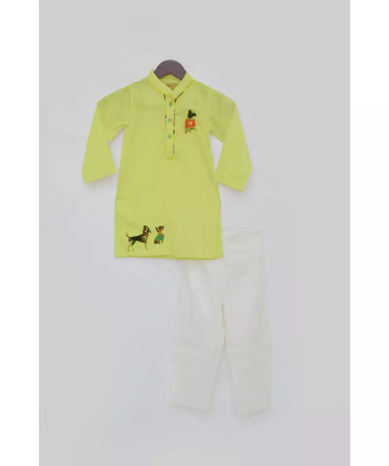 Yellow Silk Kurta and Pant